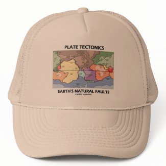 Plate Tectonics Earth's Natural Faults (World Map) hat