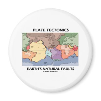 Plate Tectonics Earth's Natural Faults (World Map) magnet
