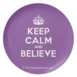 [Crown] keep calm and believe  Plates