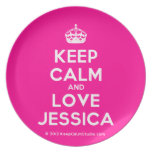 [Crown] keep calm and love jessica  Plates