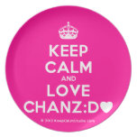[Crown] keep calm and love chanz:d [Love heart]  Plates