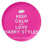 [Two hearts] keep calm and love harry styles  Plates