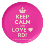 [Crown] keep calm and love ♥ rd!  Plates