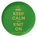 [Knitting crown] keep calm and knit on  Plates