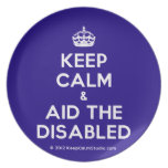 [Crown] keep calm & aid the disabled  Plates