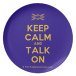 [UK Flag] keep calm and talk on  Plates