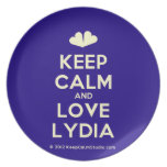 [Two hearts] keep calm and love lydia  Plates