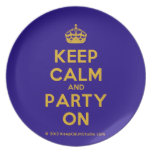 [Crown] keep calm and party on  Plates