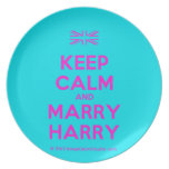 [UK Flag] keep calm and marry harry  Plates