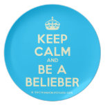 [Crown] keep calm and be a belieber  Plates