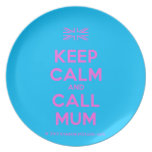 [UK Flag] keep calm and call mum  Plates