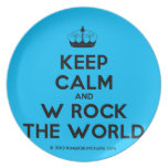 [Knitting crown] keep calm and w rock the world  Plates