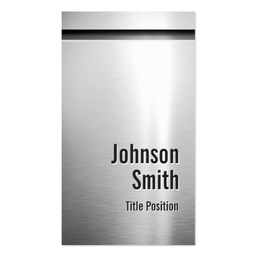 Platinum Aluminum Stainless Steel Look Business Card (front side)