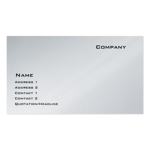 Platinum Business Card Template (front side)