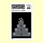 PLATINUM GRAY WEDDING CAKE STAMP stamps