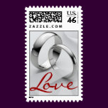 Platinum Love Rings Postage Stamp