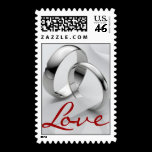 Platinum Love Rings Postage Stamp