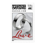 Platinum Love Rings Postage Stamp