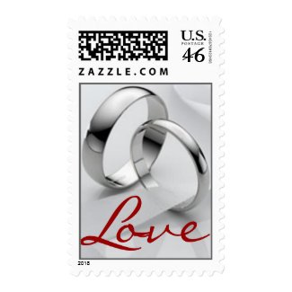 Platinum Love Rings Postage Stamp stamp