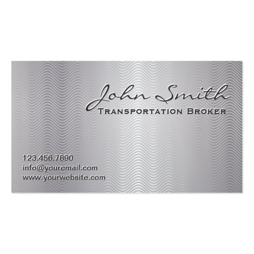 Platinum Metal Transportation Broker Business Card