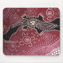Platypus Dreaming Red by Mundara Koorang Mousepad