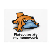 Platypuses ate my Homework Post Cards