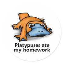 Platypuses ate my Homework stickers