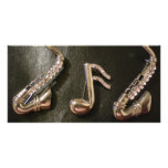 Play a musical note on that Saxaphone Customized Photo Card