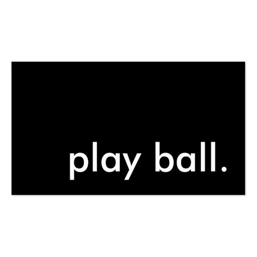 play ball. business card template