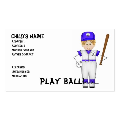 Play Ball! Mommy Cards Business Card