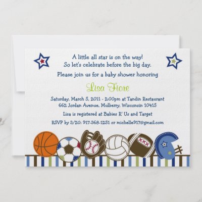 Sport Baby Shower Invitations on Play Ball Sports Baby Shower Invitations By Little Prints