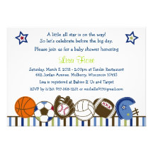 Play Ball Sports Baby Shower Invitations