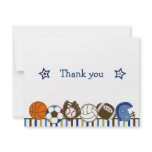 Play Ball Sports Boys Thank You Note Cards Personalized Invitations