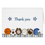 Play Ball Sports Thank You Note Cards