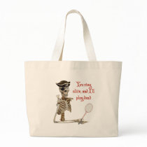 Play Dead Badminton Pirate Tote Bags