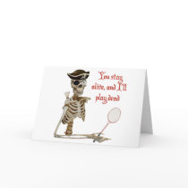 Play Dead Badminton Pirate Greeting Card