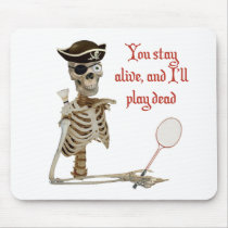 Play Dead Badminton Pirate Mouse Pads