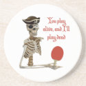 Play Dead Pirate Ping Pong Drink Coasters