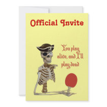 Play Dead Pirate Ping Pong Custom Invitation