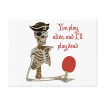 Play Dead Pirate Ping Pong Postcard