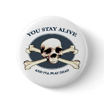 Play Dead Pirate Skull Button
