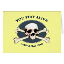 Play Dead Pirate Skull Card