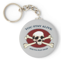 Play Dead Pirate Skull Key Chain