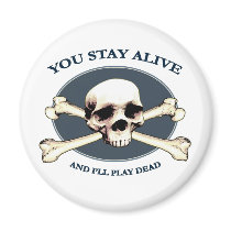 Play Dead Pirate Skull Refrigerator Magnet