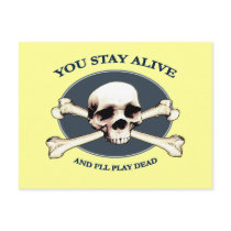 Play Dead Pirate Skull Postcard