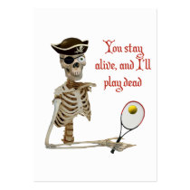 Play Dead Tennis Pirate Business Cards