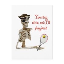 Play Dead Tennis Pirate Postcards