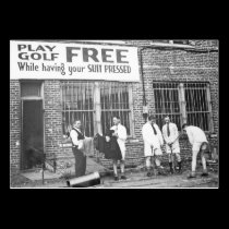 Play Golf Free (While Having Your Suit Pressed) business cards