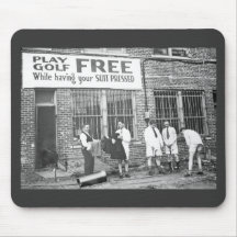 Play Golf Free (While Having Your Suit Pressed) Mousepads