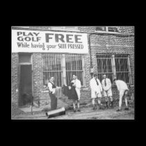 Play Golf Free (While Having Your Suit Pressed) postcards